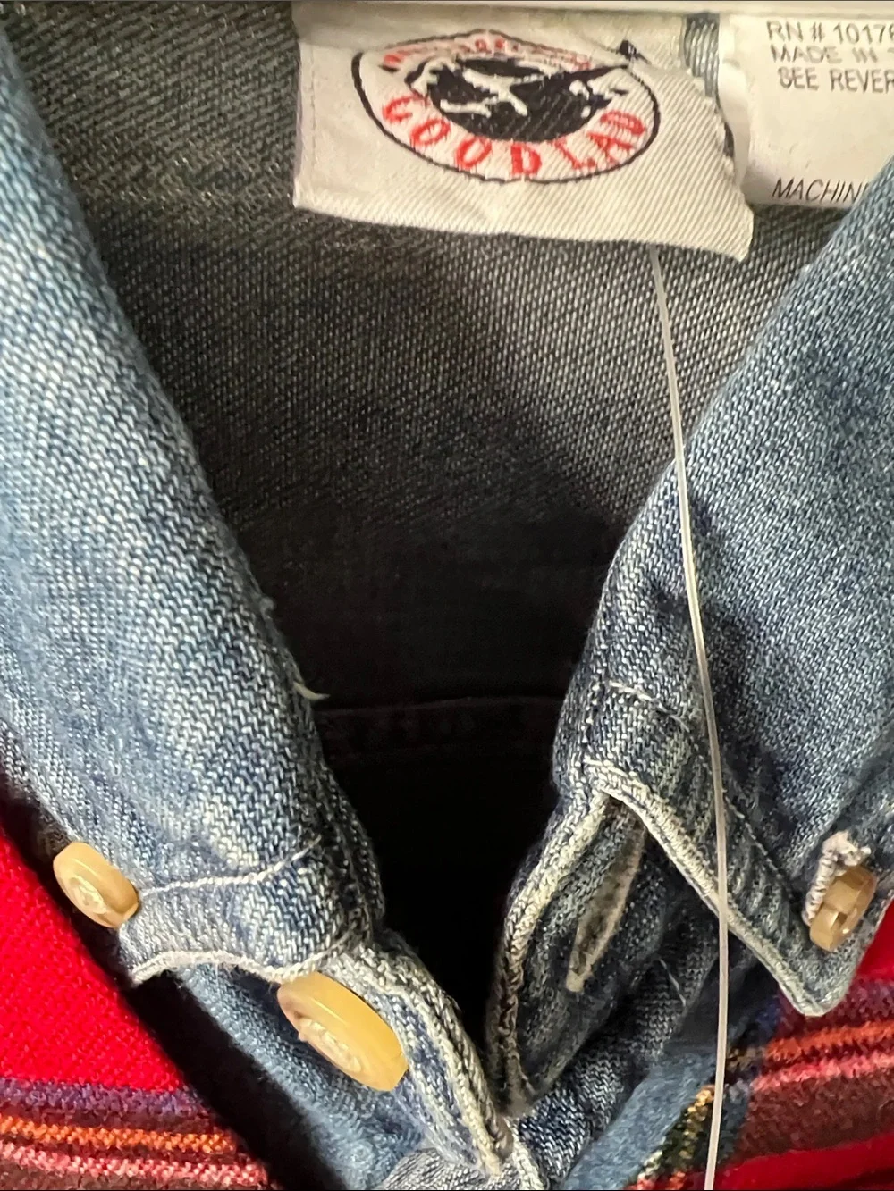 Vintage Kids 3 piece Plaid Vest,  Denim Shirt,  and Navy Pants.